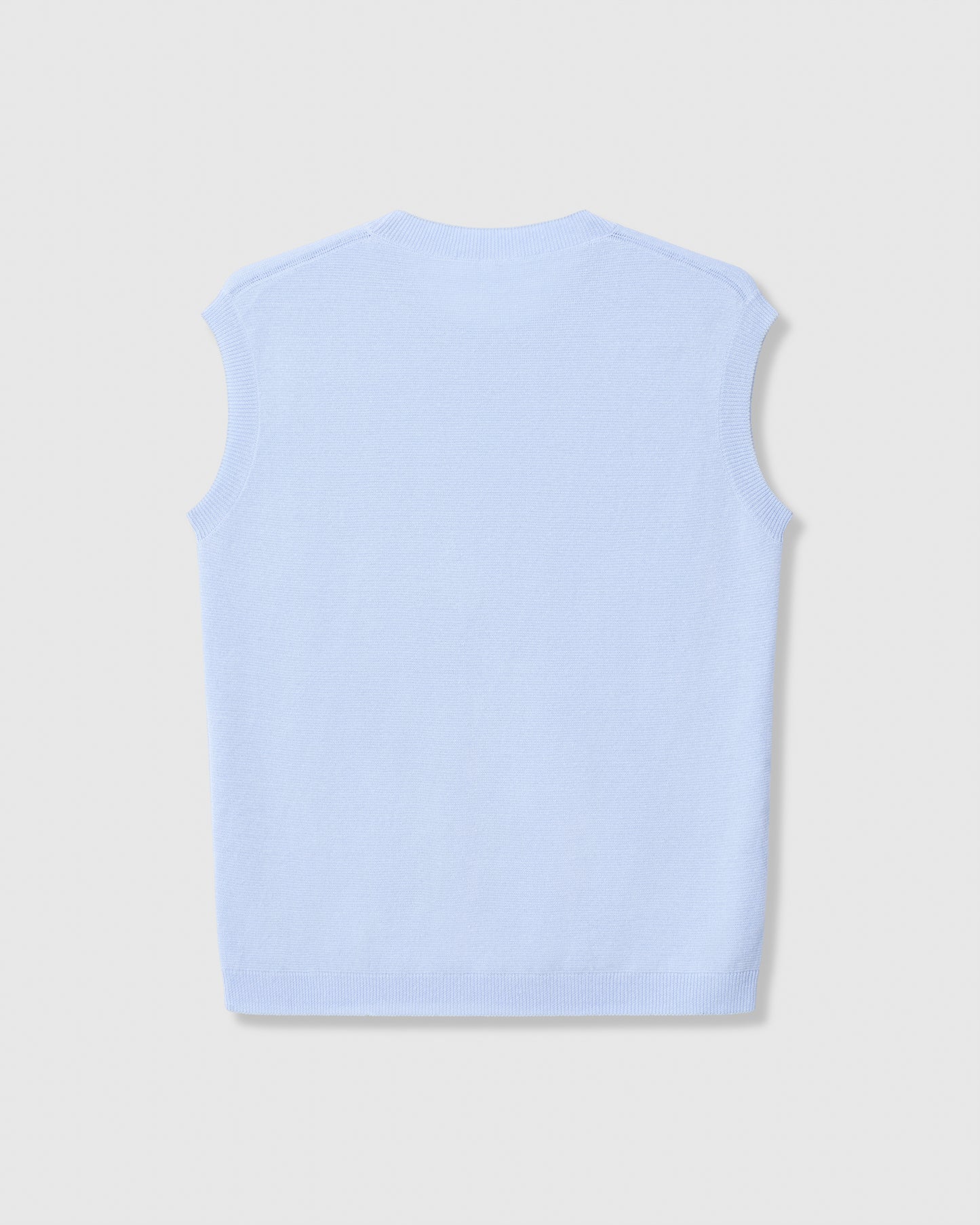 Casasola Milena Knitted Linen Tank Top in Light Blue - Back View