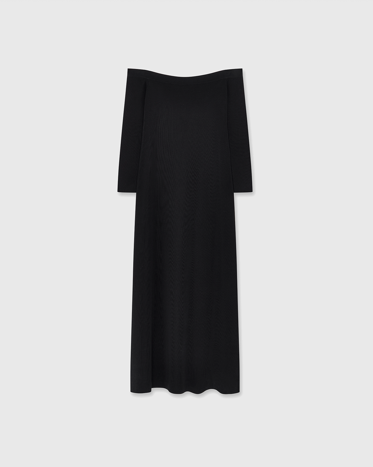 Casasola silk-knit mid-length strapless dress in black, made in Italy - back view
