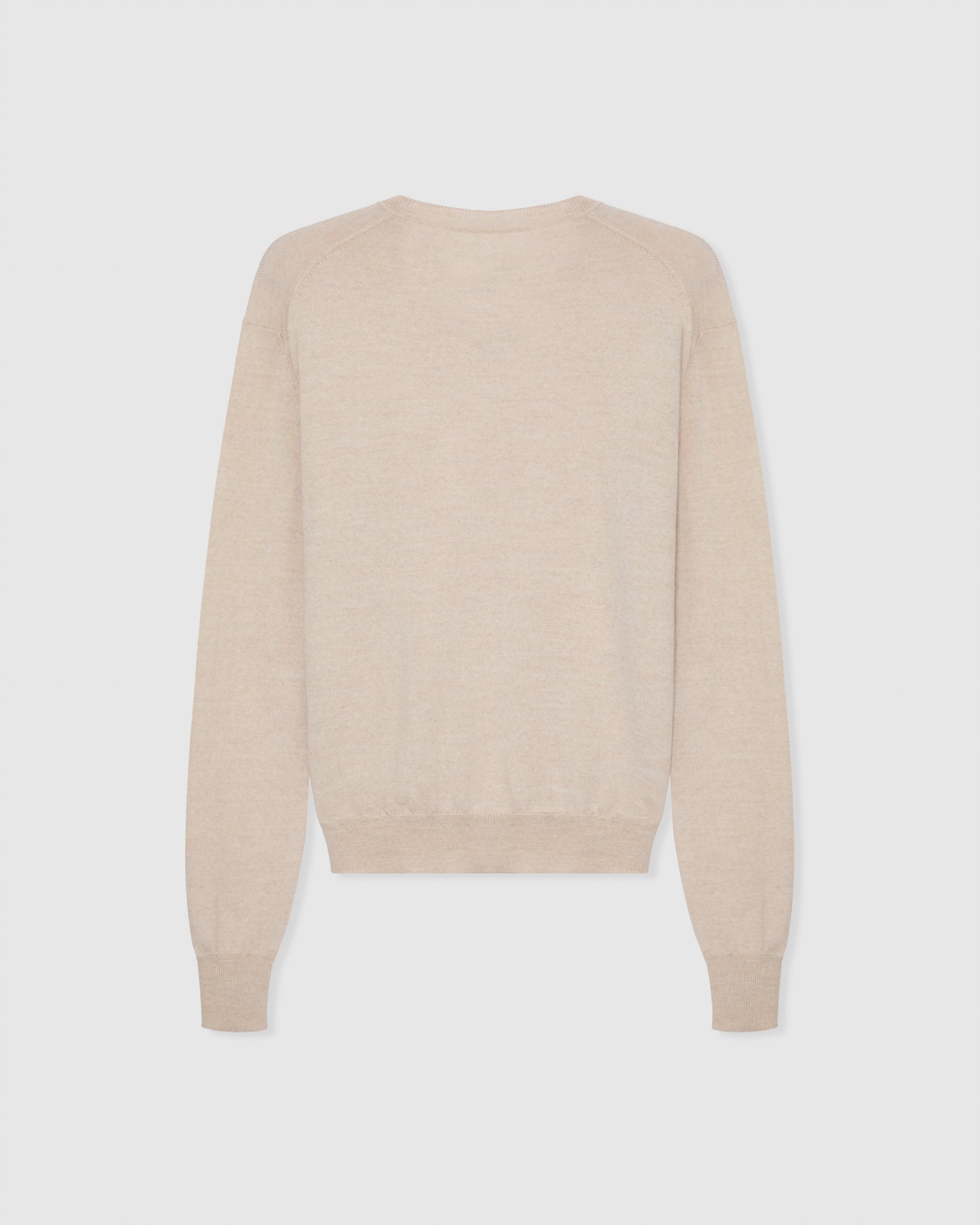 Casasola Giada wool V-Neck sweater in Sand - back view