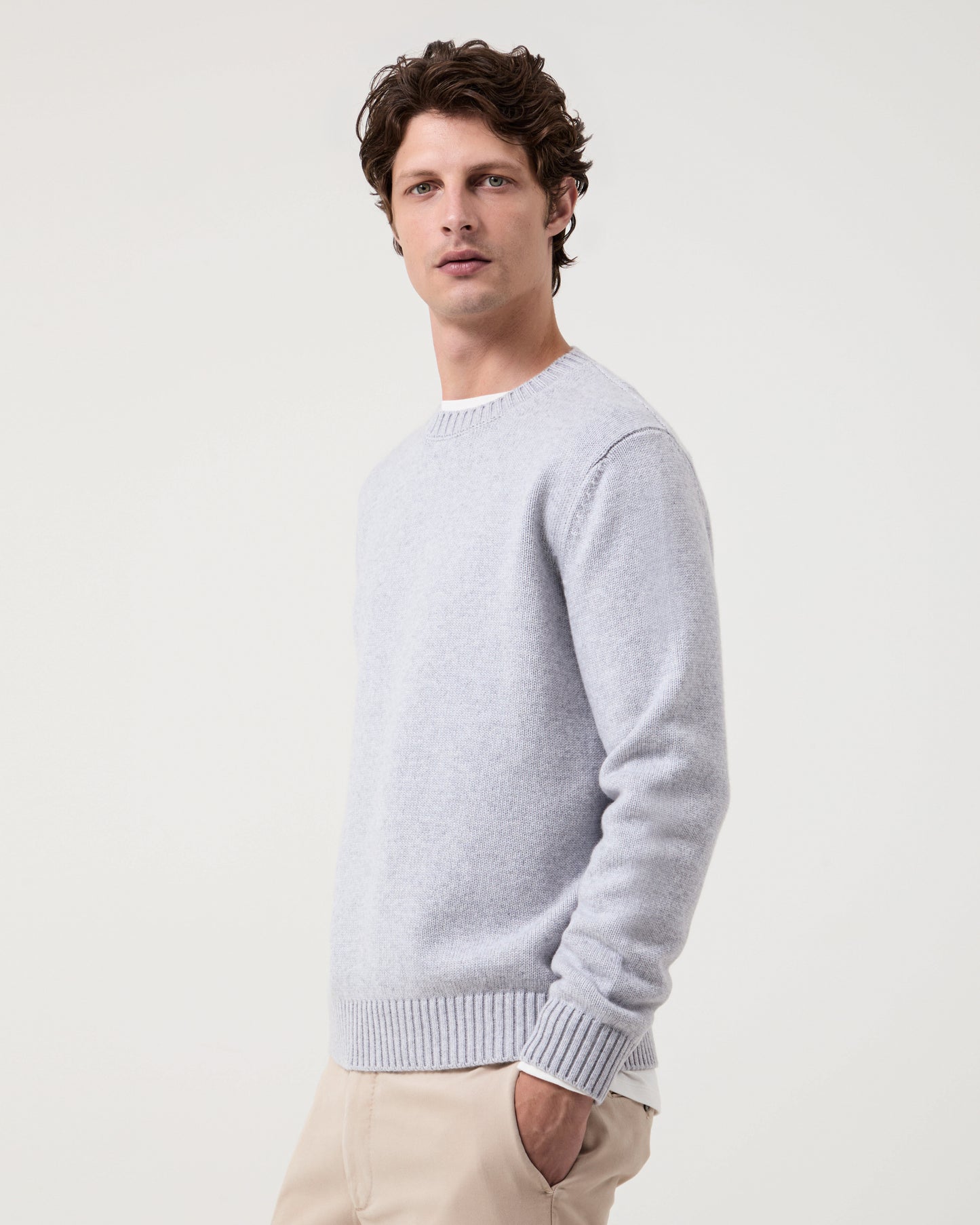 Pino Four-Ply Crew Grey