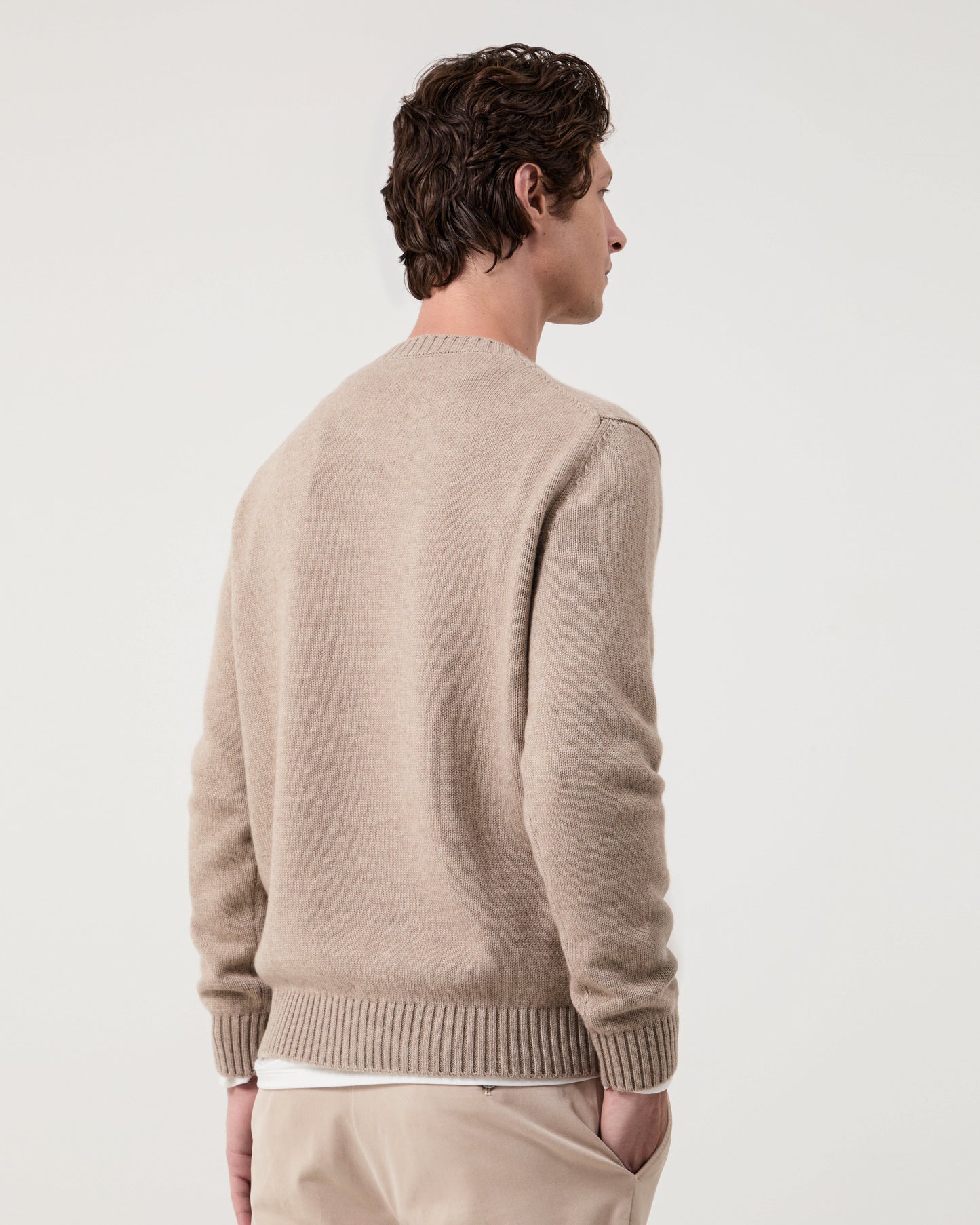 Pino Four-Ply Crew Stone