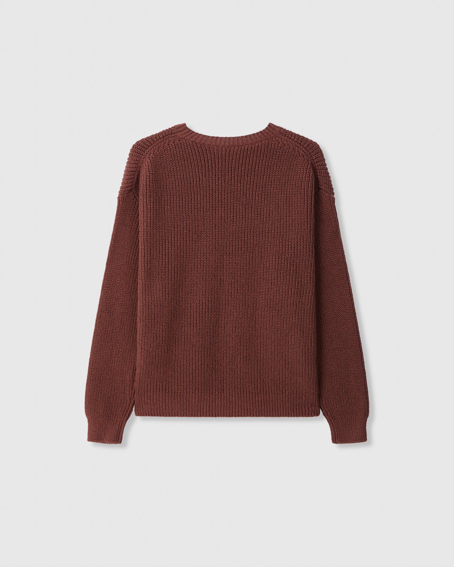 Casasola Ottavia knitted cotton brown crewneck - back view