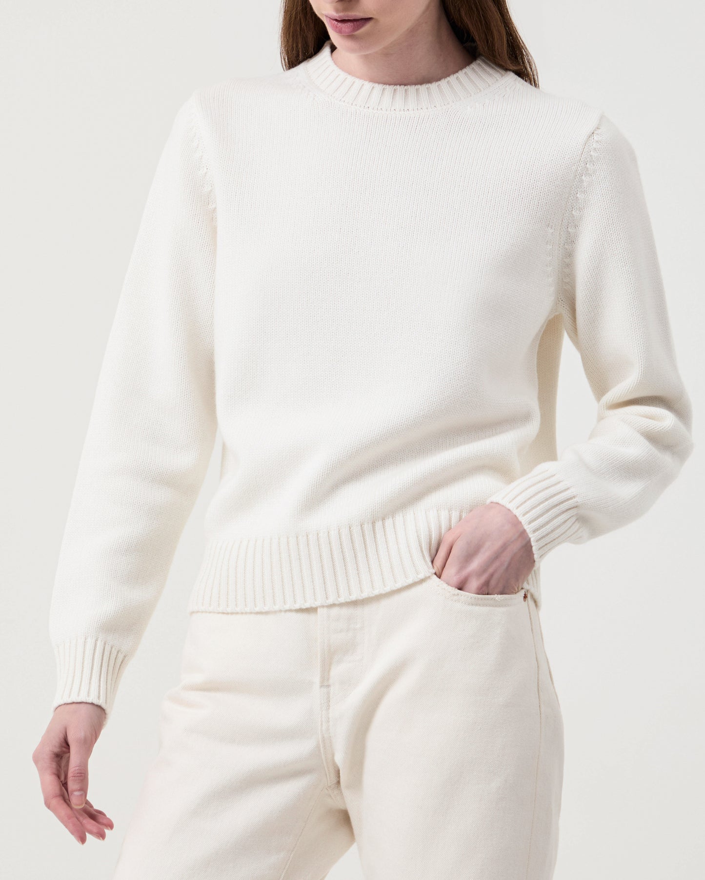 Pina Four-Ply Crew Tapioca