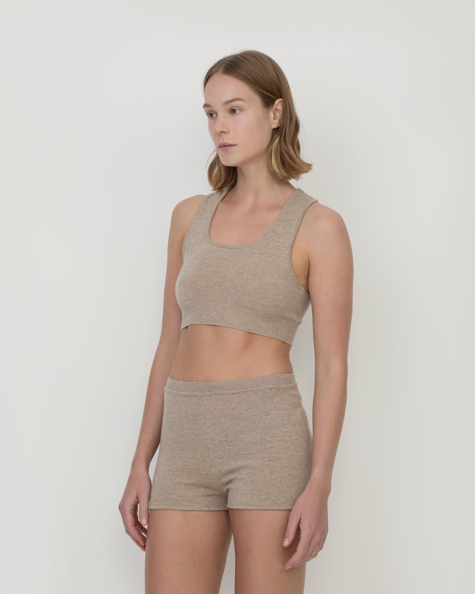 Ada Crop Tank Stone