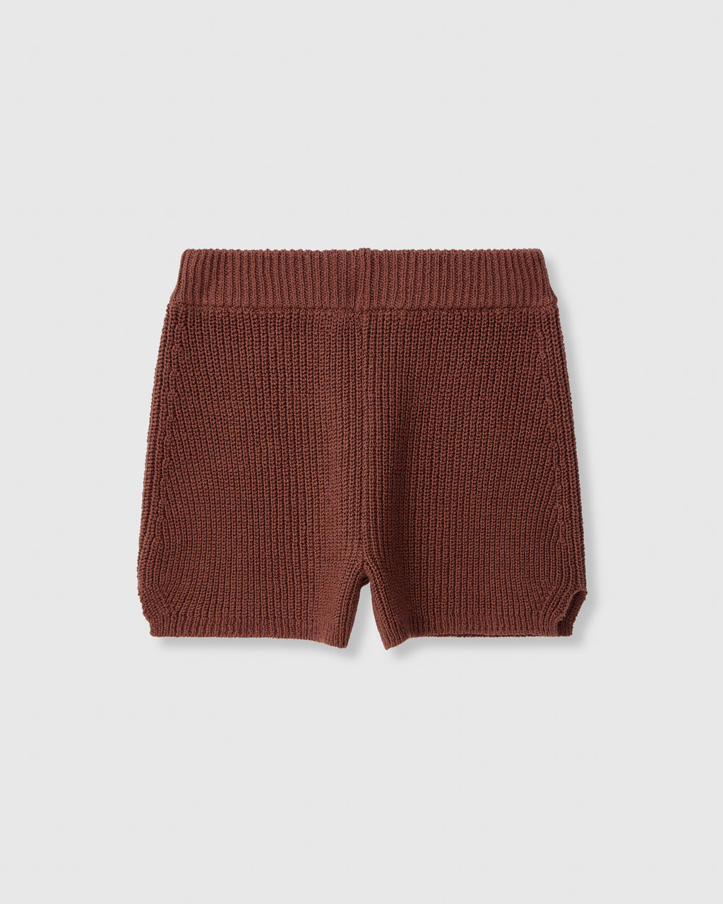 Casasola Alba knitted cotton brown shorts - front view