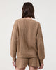 Model wears Casasola  Alba knitted cotton camel shorts - back view