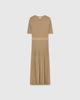 Casasola silk-wool mid-length pointelle knitted beige - front view