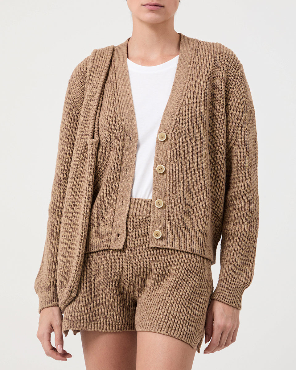 Casasola Aurora Cotton Knit Camel Cardigan – CASASOLA
