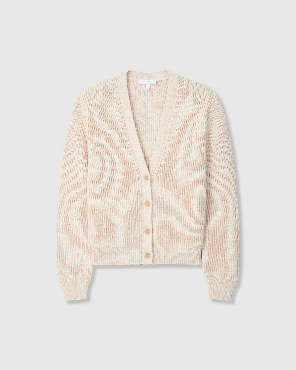 Casasola Aurora Knitted Cotton White Cardigan - front view