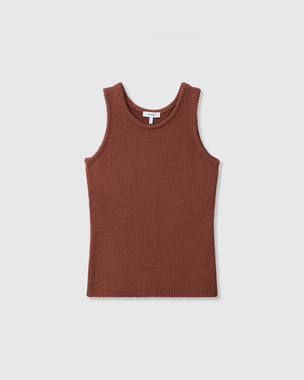 Casasola Carolina knitted cotton brown tank top 1 - front view