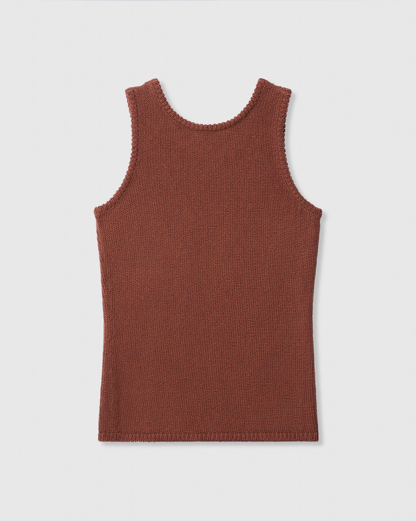 Casasola Carolina knitted cotton brown tank top - back view