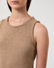 Casasola Carolina knitted cotton camel tank top - detail view