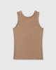 Casasola Carolina knitted cotton camel tank top - back view