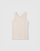 Casasola Carolina knitted cotton white tank top - Front view