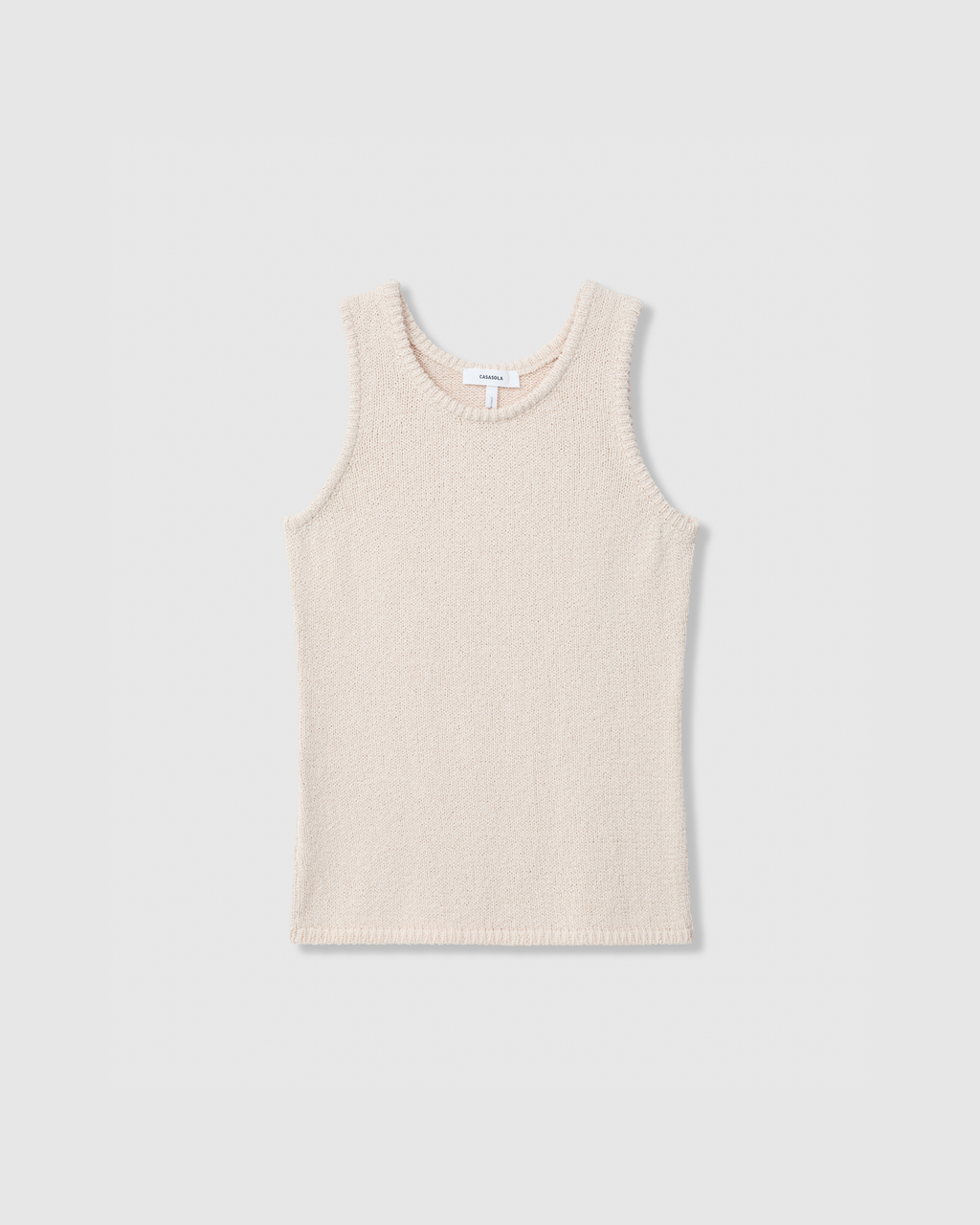 Casasola Carolina knitted cotton white tank top - Front view