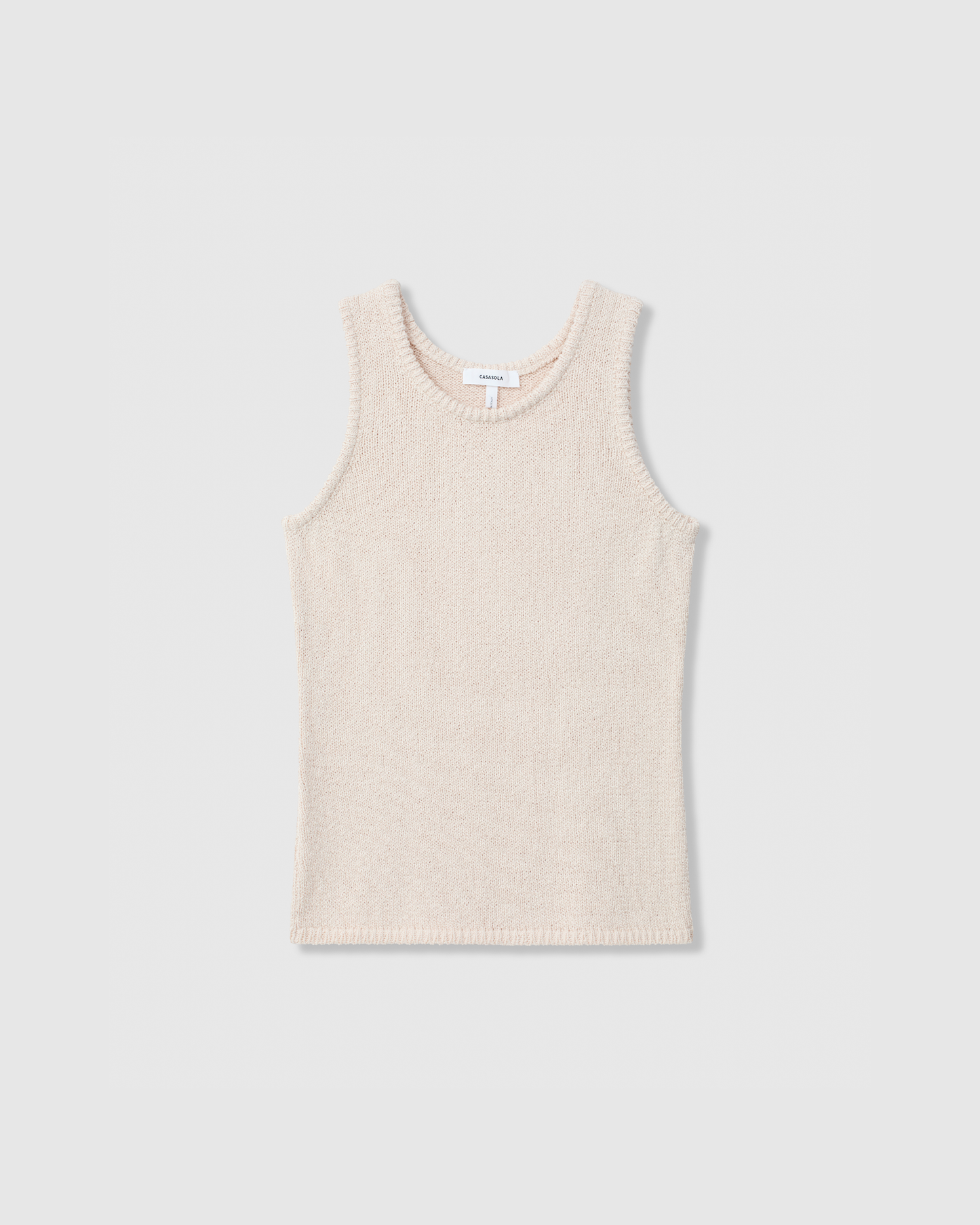 Casasola Carolina knitted cotton white tank top - Front view