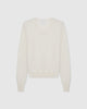 Casasola Giada knitted wool classic v-neck sweater in Ivory - front view