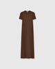 Casasola compact-knit mid-length t-shirt dress in brown - front view