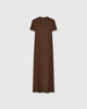 Casasola compact-knit mid-length t-shirt dress in brown - back view