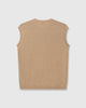 Casasola Milena Knitted Linen Sleeveless Top in Camel - Back View