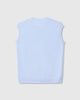 Casasola Milena Knitted Linen Tank Top in Light Blue - Back View