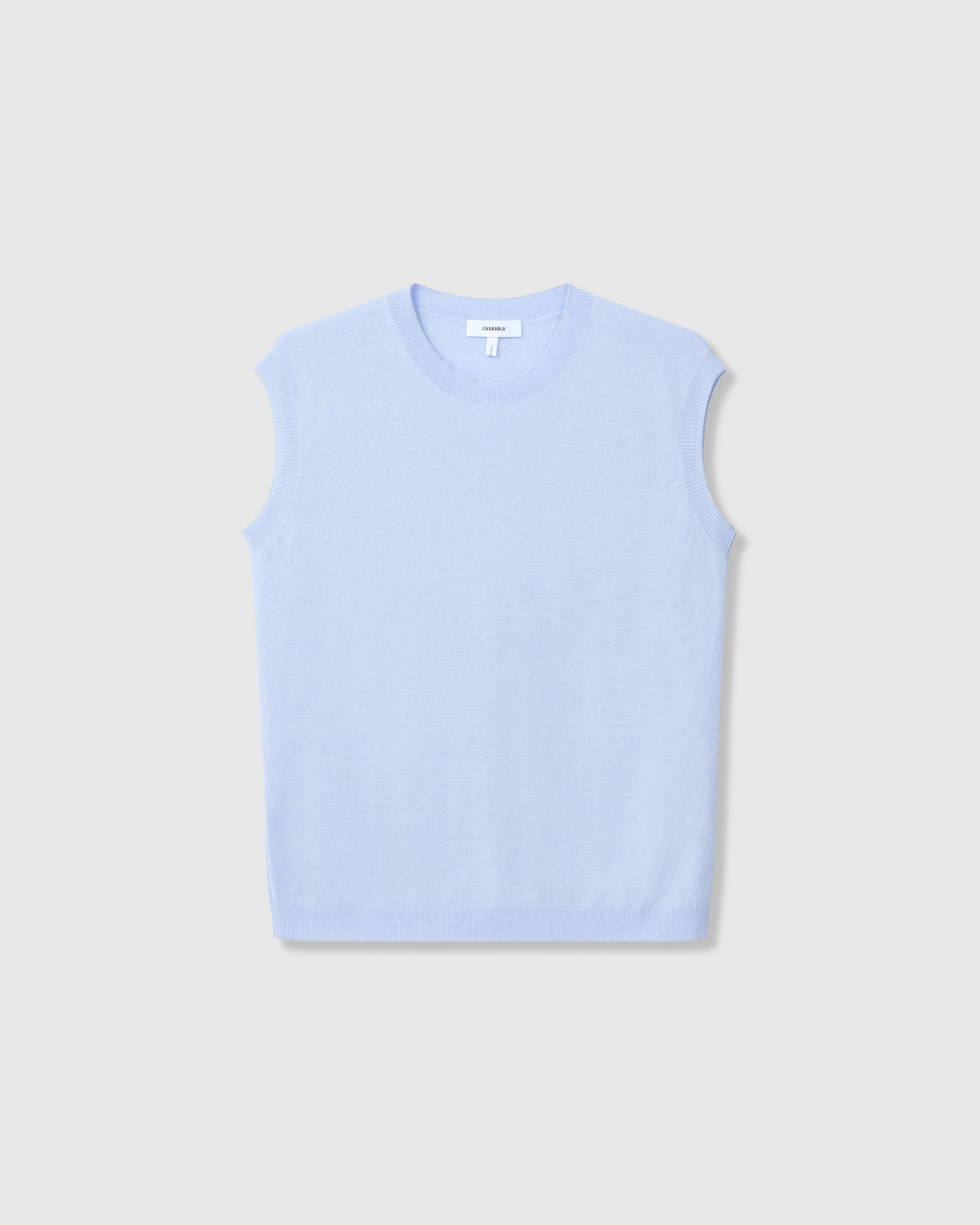 Casasola Milena Linen Tank Top in Light Blue - Front View