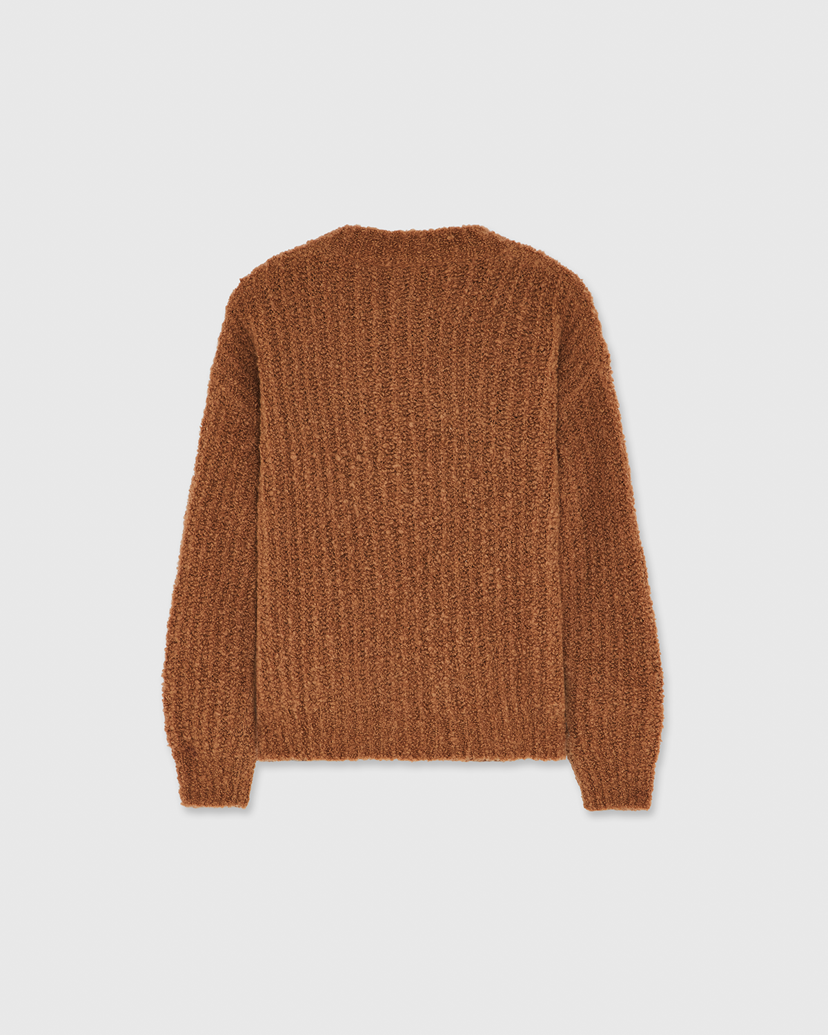 Casasola Orso Cashmere Silk Boucle Brown Crewneck Sweater - back view