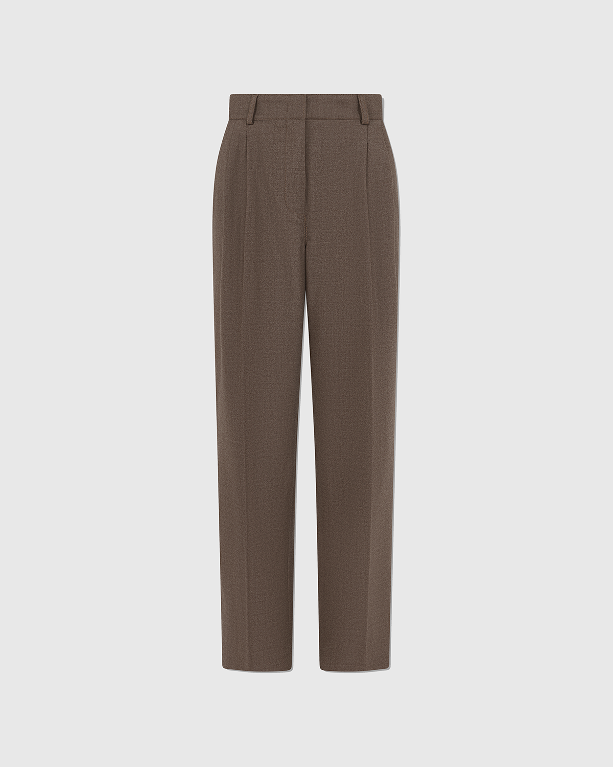 Casasola brown Italian flannel trousers — front view