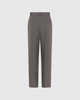 Casasola grey Italian high-waist flannel trousers with front pleats— back view
