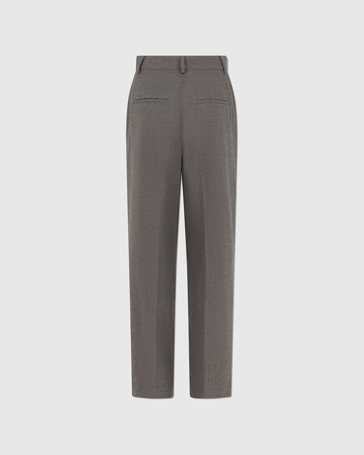 Casasola grey Italian high-waist flannel trousers with front pleats— back view