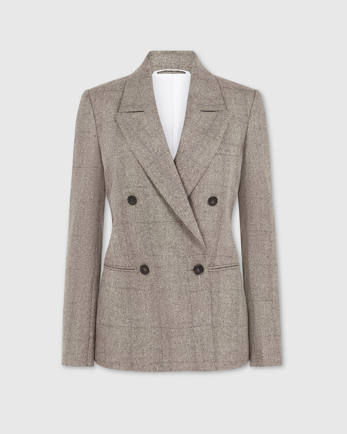 CASASOLA 4x1 double-breasted tweed blazer, made in Italy – front view