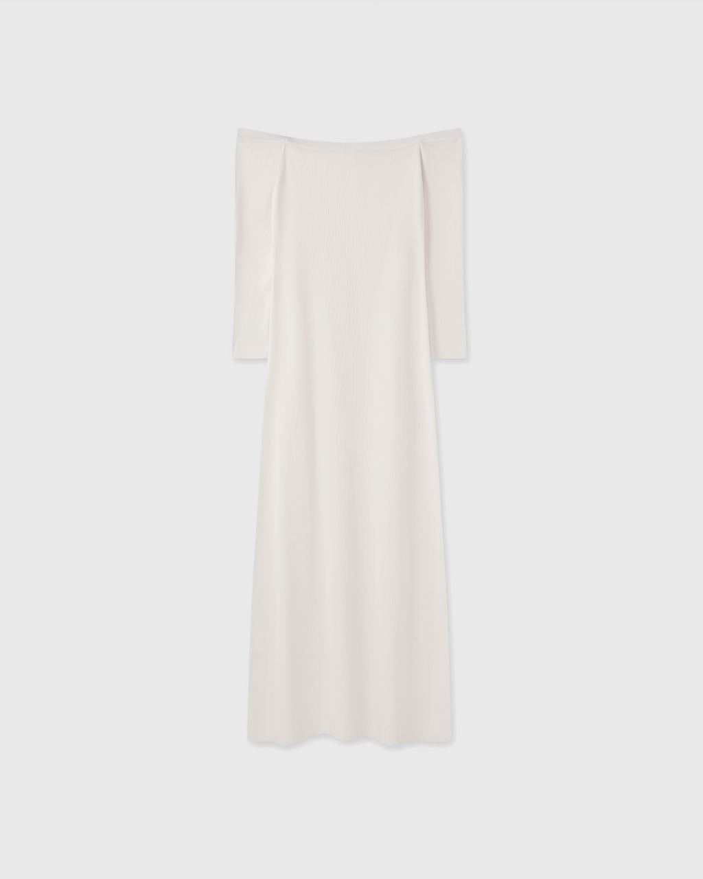 Casasola silk-knit mid-length strapless dress in off-white - front view