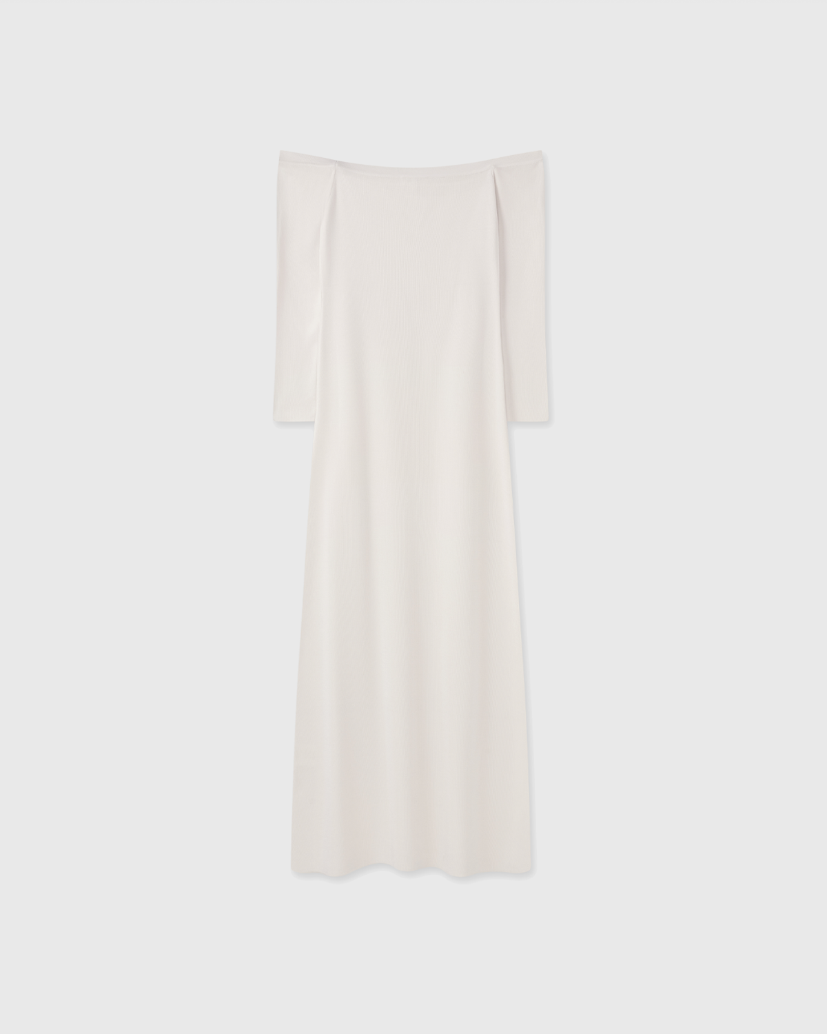 Casasola silk-knit mid-length strapless dress in off-white - front view