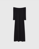 Casasola silk-knit mid-length strapless dress in black, made in Italy - front view