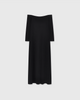 Casasola silk-knit mid-length strapless dress in black, made in Italy - back view