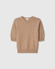 Casasola Celina knitted cotton short-sleeve crewneck camel - front view