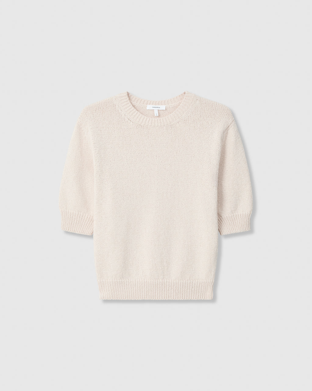 Casasola Celina knitted cotton short-sleeve crewneck white - front view