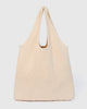 Casasola Costanza knitted cotton shoulder white bag - front view