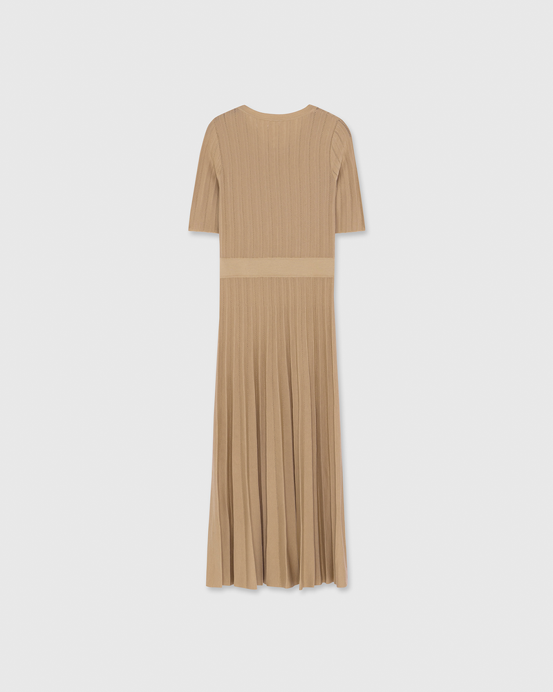 Annamaria Pointelle Dress Camel