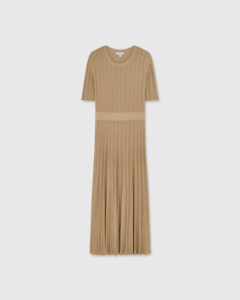 Annamaria Pointelle Dress Camel