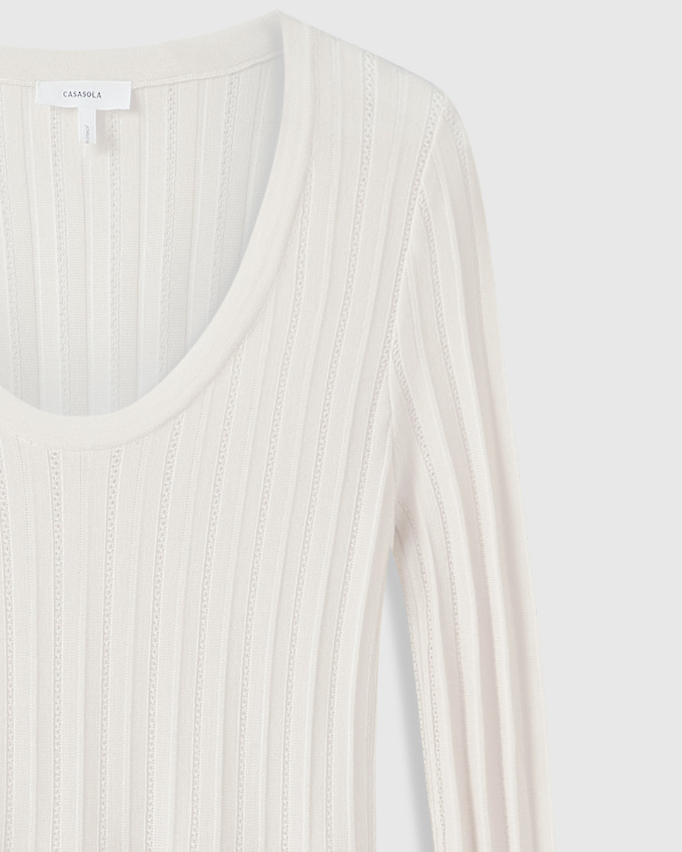 Mariacarla Pointelle Dress Ivory