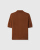 Casasola Daria 100% Linen Brown Polo Top - Back View