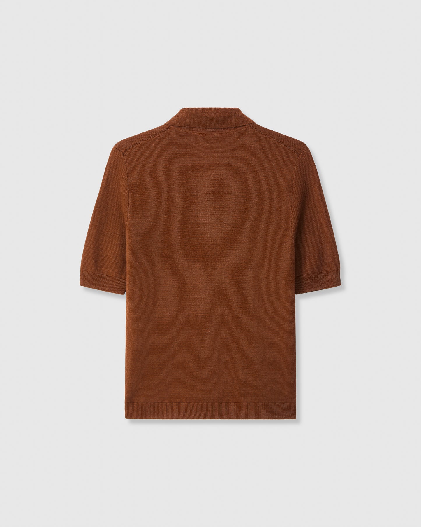 Casasola Daria 100% Linen Brown Polo Top - Back View