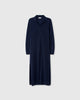 Casasola Daria Knitted Linen Navy Polo Midi Dress - Front View