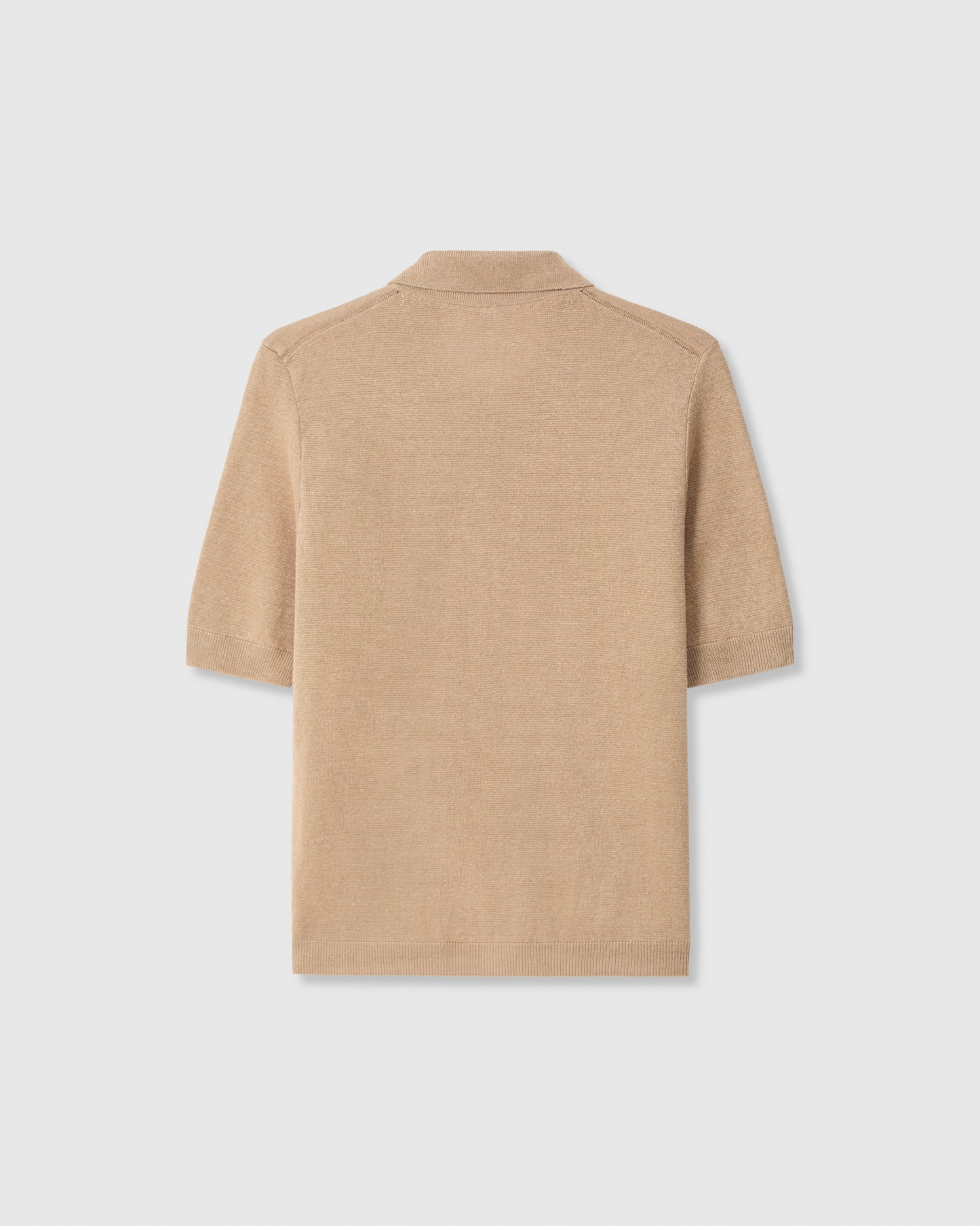 Casasola Daria 100% Linen Camel Polo Top - Back View