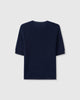 Casasola Dora Knitted 100% Linen Navy T-Shirt Top