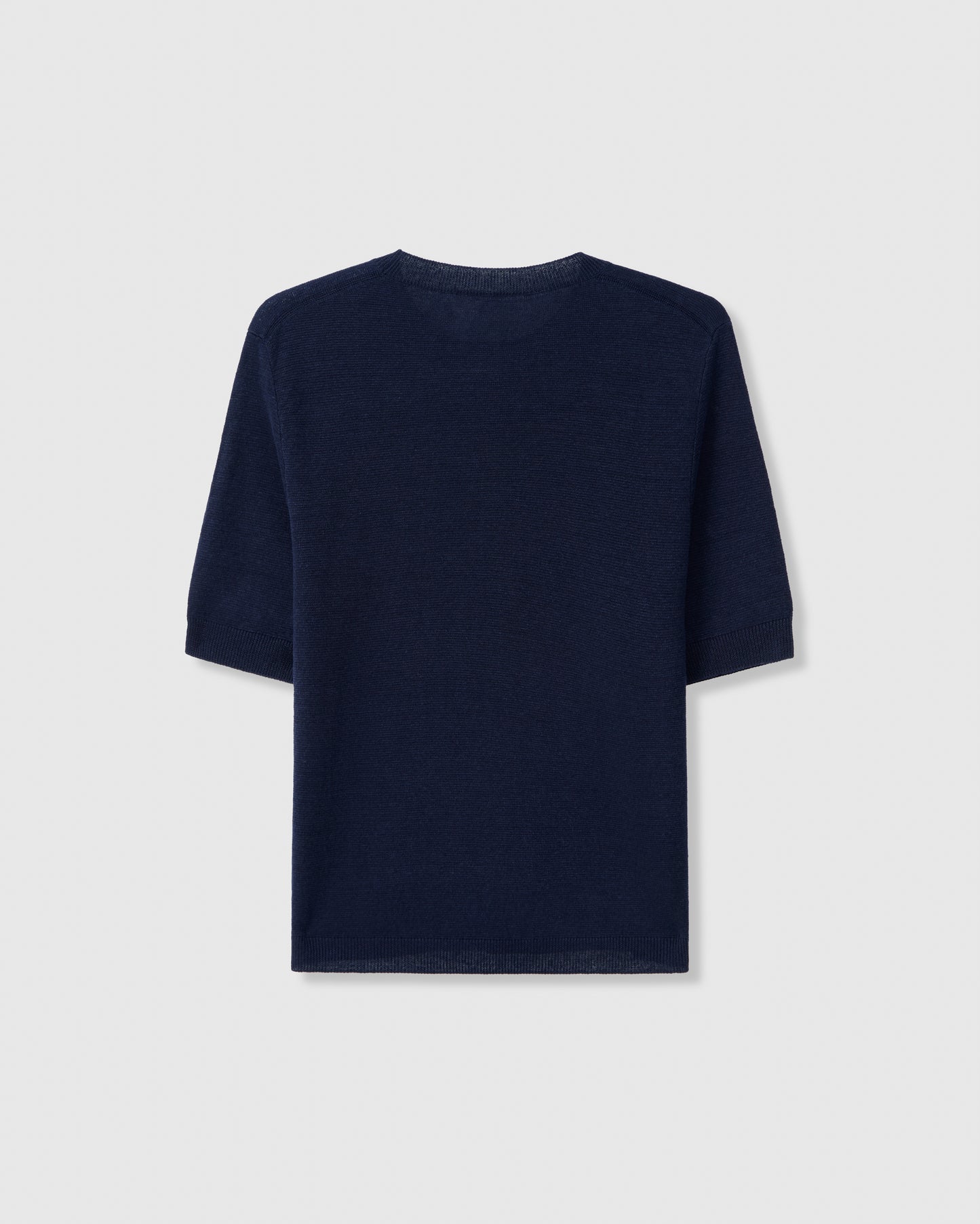 Casasola Dora Knitted 100% Linen Navy T-Shirt Top