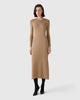 Women Wearing Casasola Elisabetta Silk Knit Camel Midi-Dress