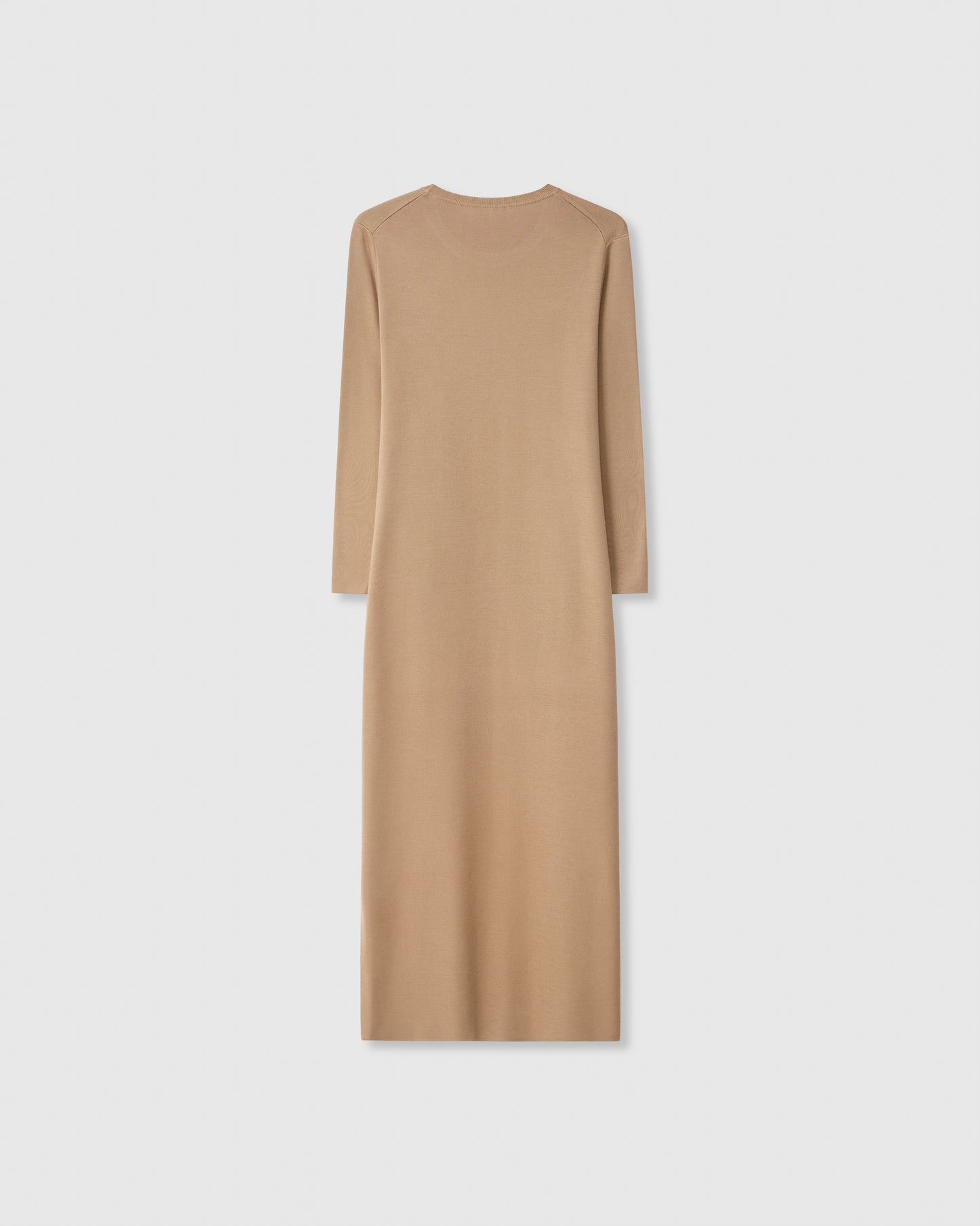 Casasola Elisabetta Silk Knit Camel Midi-Dress - Back View