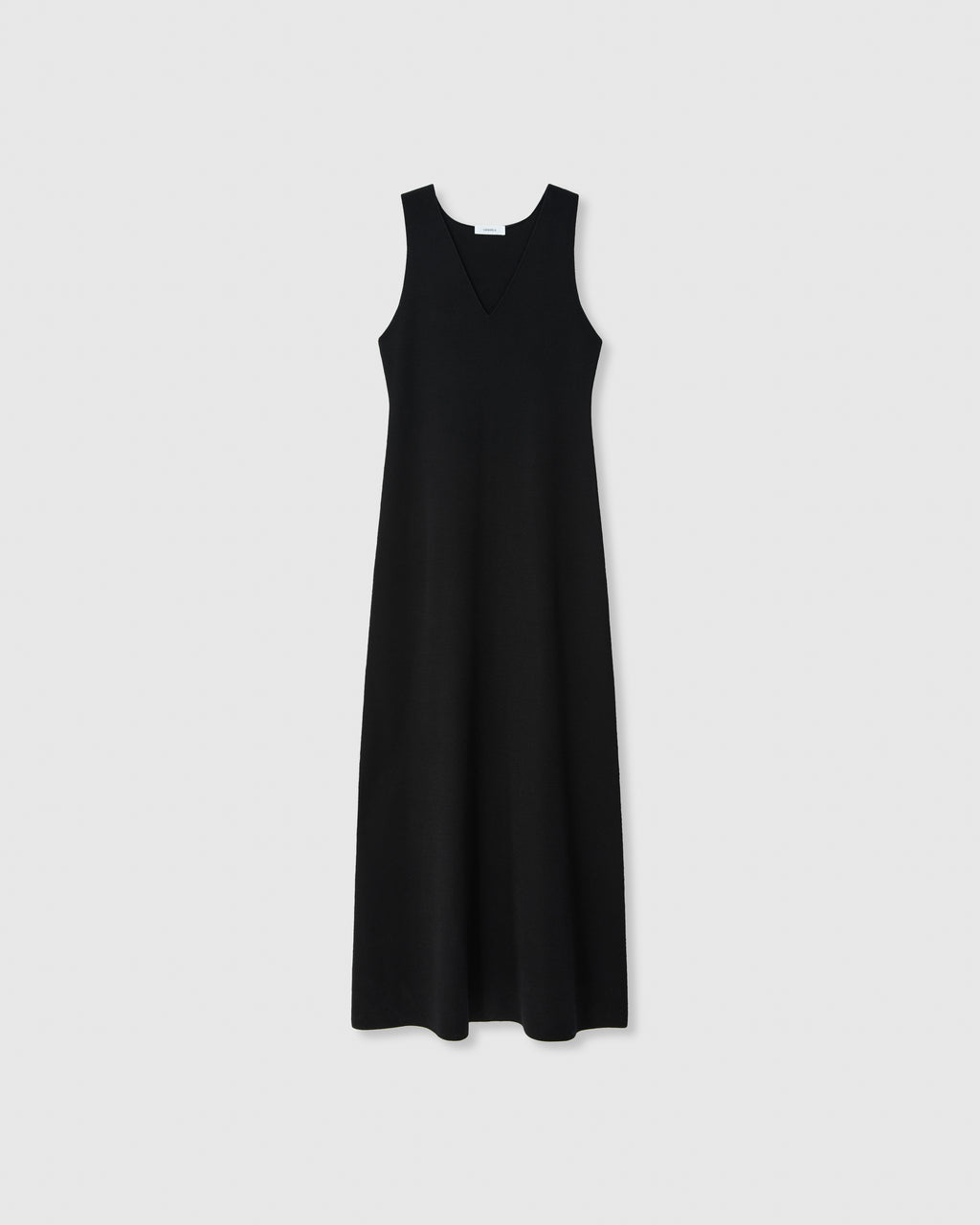 Casasola Etta knitted 100% silk v-neck midi dress black - front view
